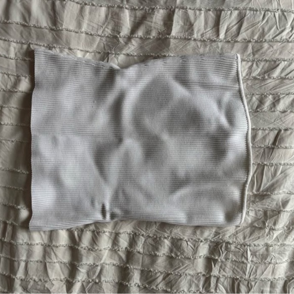 White Ribbed Tube Top - Picture 4 of 4